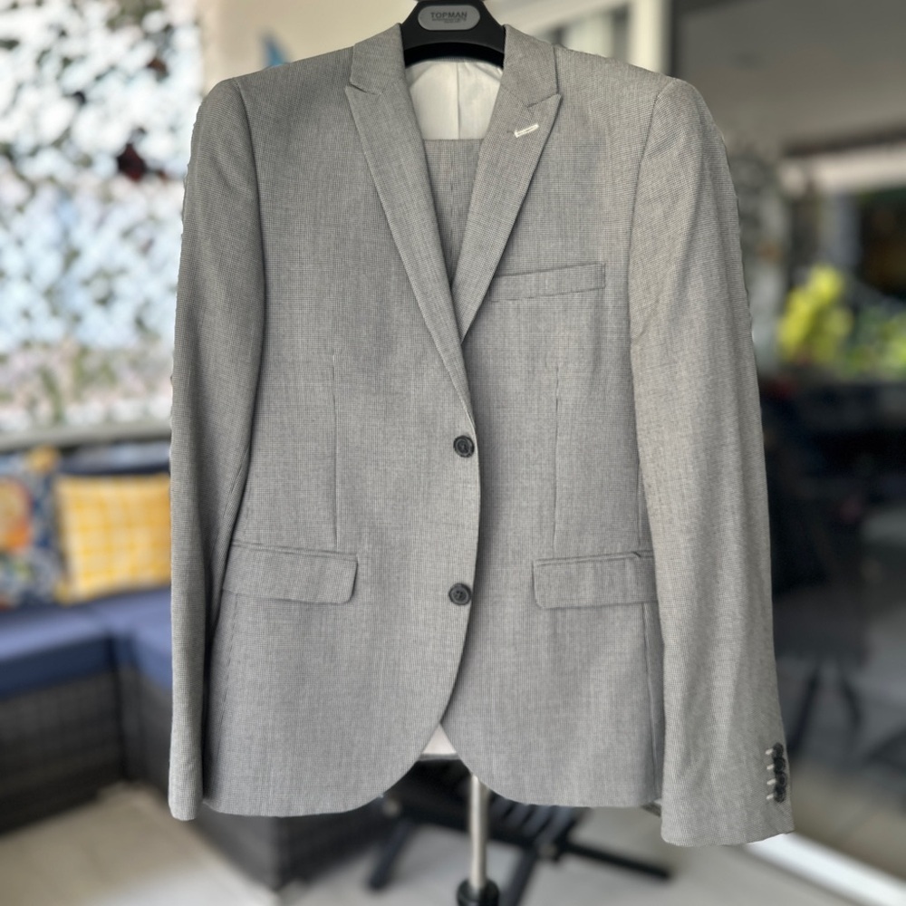 Topman Light Gray Men's Suit